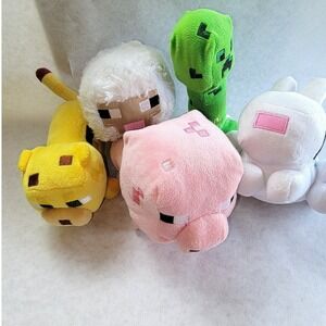 Minecraft Plush Lot Pig Creeper Sheep Ocelot Stuffed Animals Mojang Terraria